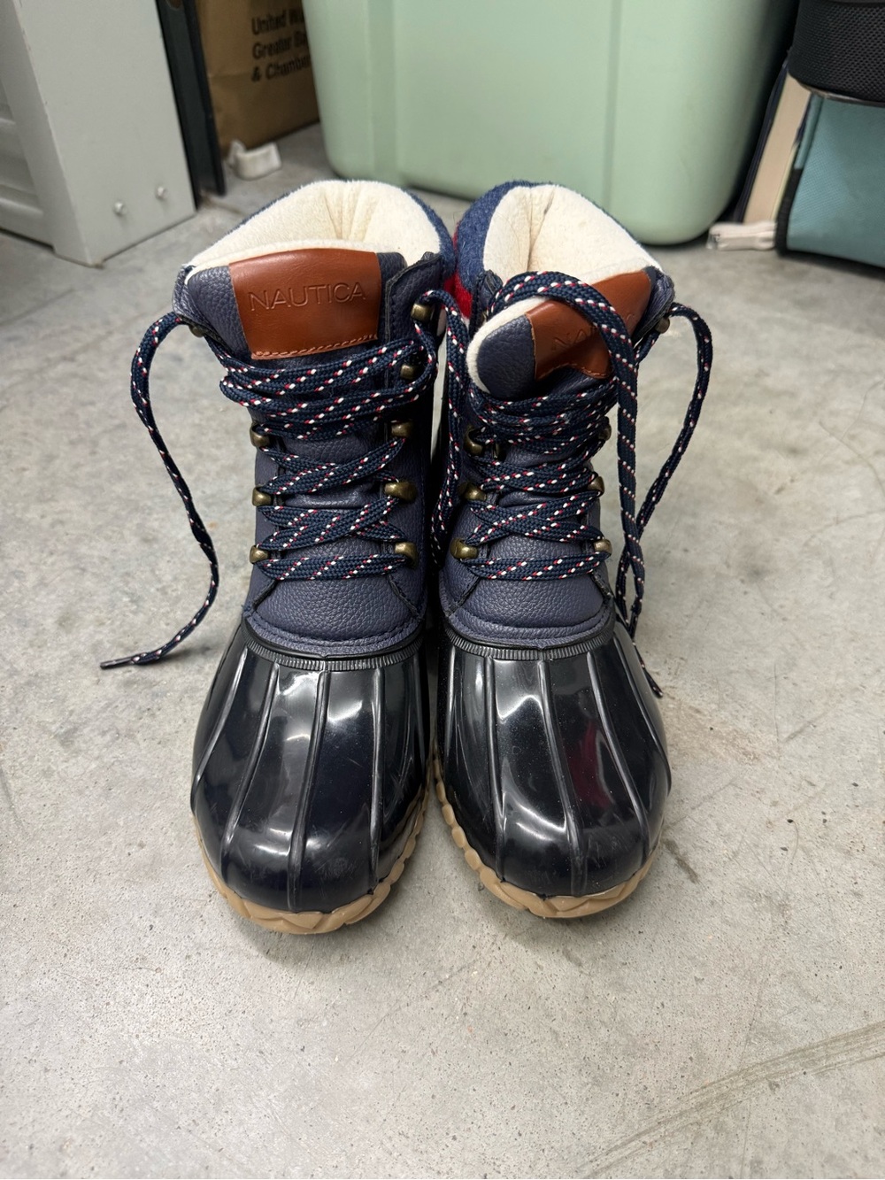 Nautica melody Navy and Tan Waterproof Duck Boots